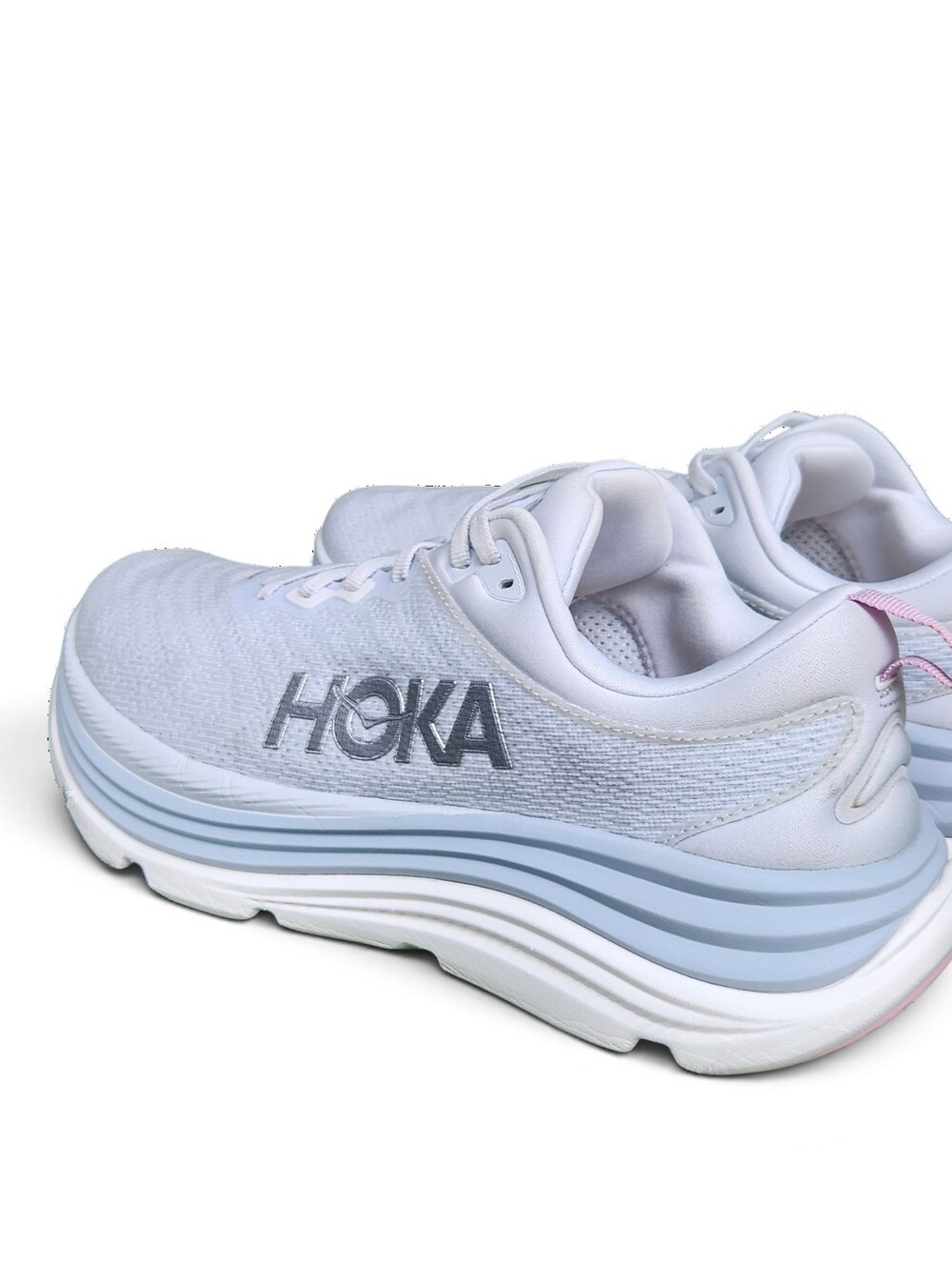 Hoka Gaviota 5 Women's White Light Blue Athletic Running Cushoned Sneakers Shoes - Picture 5 of 16